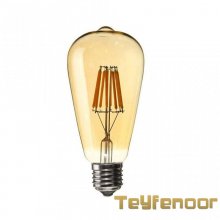 لامپ حبابی فیلامنتی طلایی 8 وات خمره ای EDC